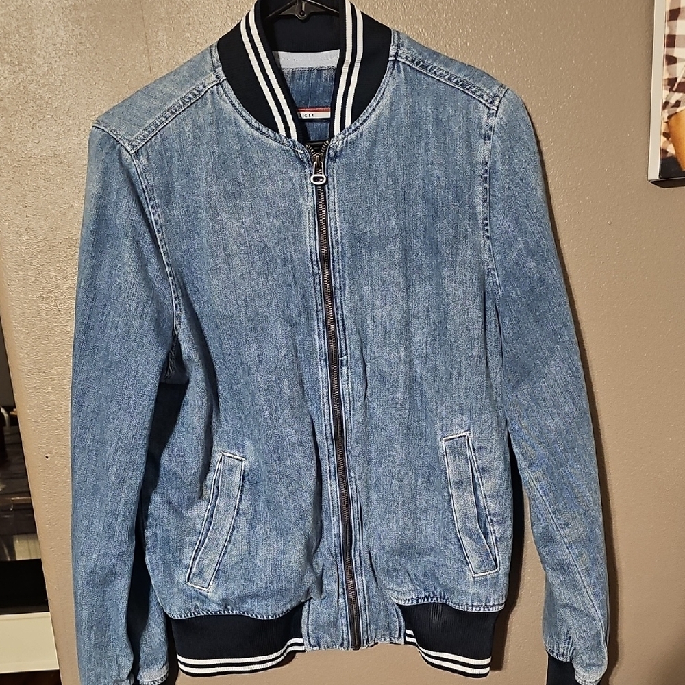 Tommy Hilfiger Light Blue Denim Bomber Jacket